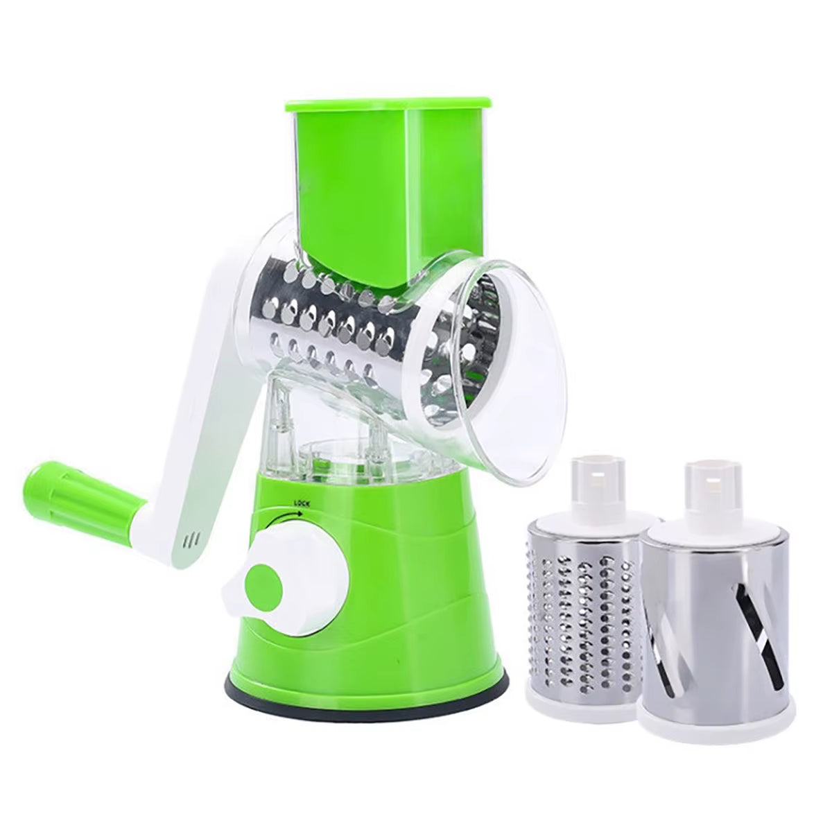 Multifunctional Vegetable Slicer Shredder Cutter Tool 3 Sharp Drums Manual Hand Operated Grater Cheese Peanut Cookie Chopper