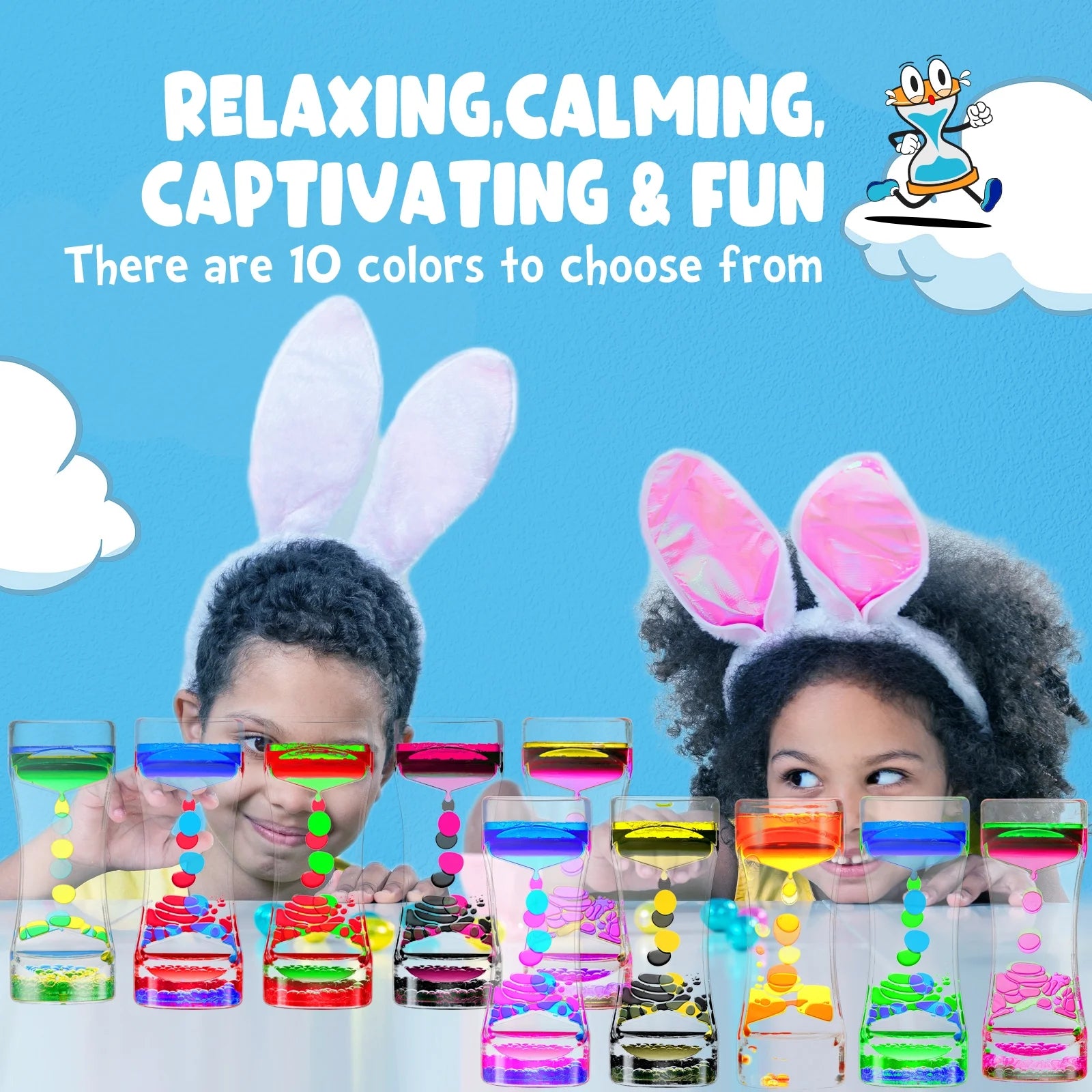 10 Pack Liquid Motion Bubbler Liquid Timers for Kids Sensory Fidget Toys Small Calming Toys Autism Toy