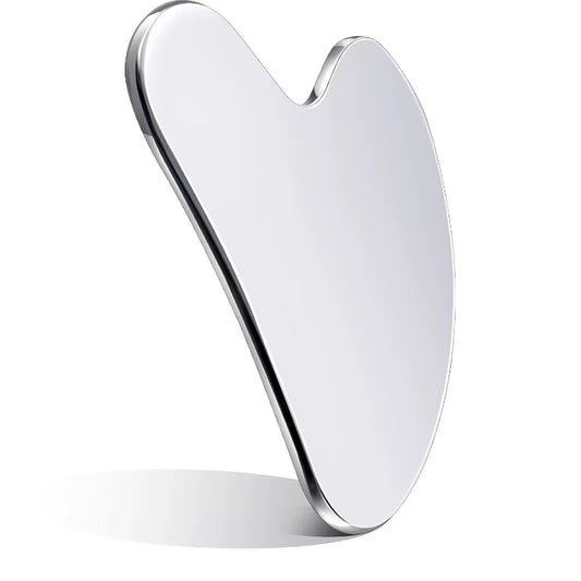 1PC Stainless Steel Gua Sha Tool - Face & Body Massager, Skin Tightening, Beauty Scraper (Lymphatic Drainage, Relaxation)