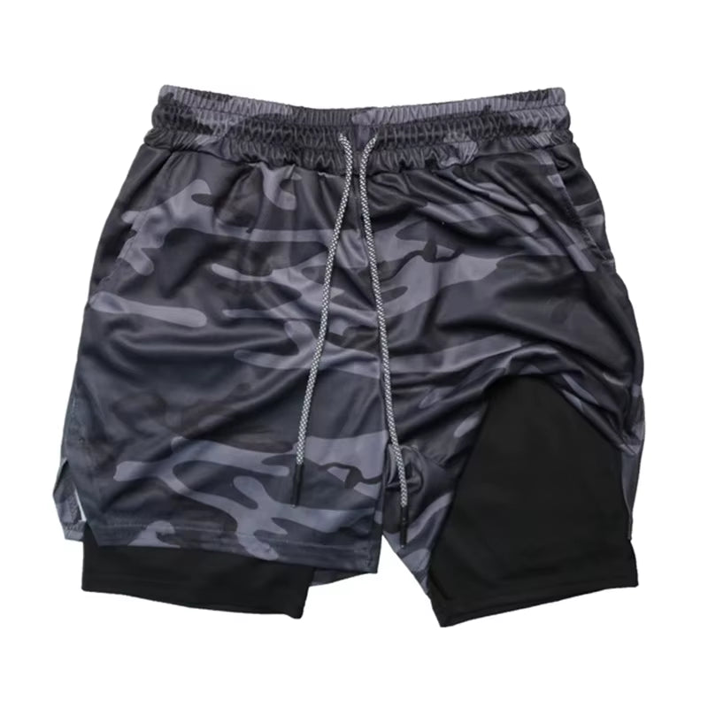Men'S Multi Pocket Shorts Fitness Shorts Casual Beach Sports Lined Skinny Shorts Everyday Style Mesh Camouflage Running Shorts