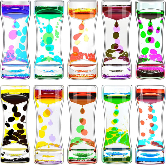10 Pack Liquid Motion Bubbler Liquid Timers for Kids Sensory Fidget Toys Small Calming Toys Autism Toy