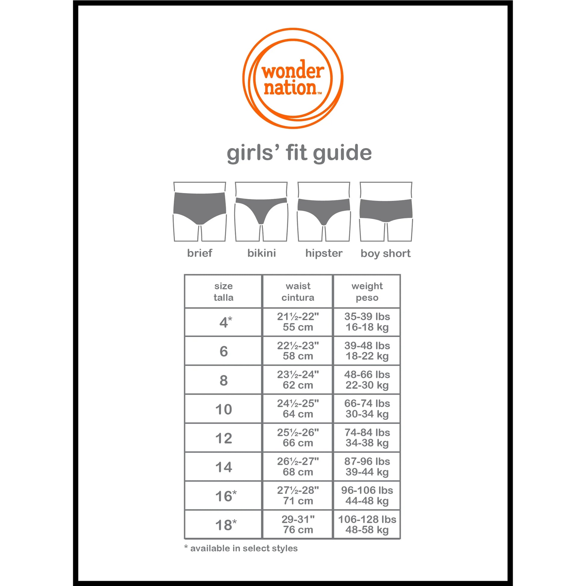 Girls Hipster Cotton Underwear 14-Pack, Sizes 4-18