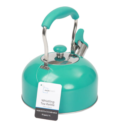 Teal 1.8 Liter Stainless Steel Whistling Tea Kettle Turquoise