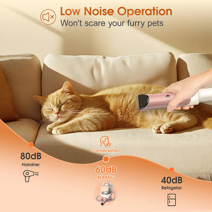 6-In-1 Dog Grooming Vacuum, 3.2L Dust Cup Pet Grooming Kit, 13000Pa Suction, Low Noise Dog Cat Hair Remover