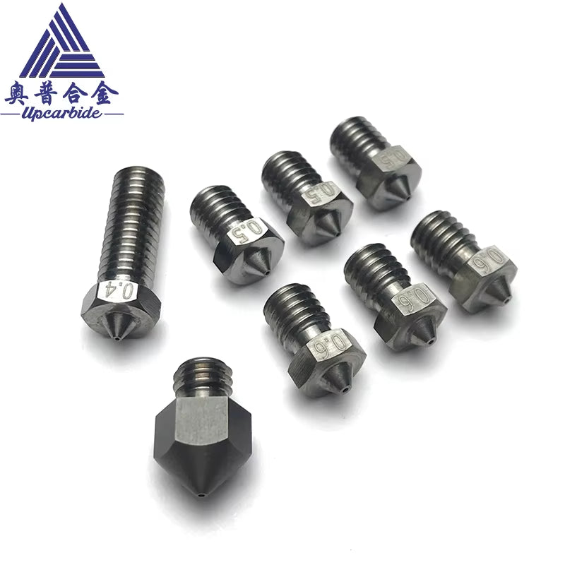 3D V6 Nozzle Solid Carbide 92.5Hra Nozzle 3D Printer 0.4/0.5/0.6Mm Nozzles for 3D Printer