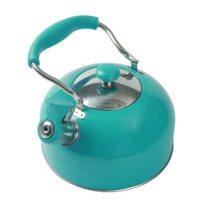 Teal 1.8 Liter Stainless Steel Whistling Tea Kettle Turquoise