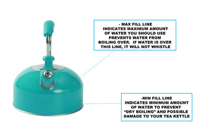 Teal 1.8 Liter Stainless Steel Whistling Tea Kettle Turquoise