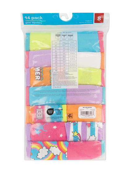 Girls Hipster Cotton Underwear 14-Pack, Sizes 4-18