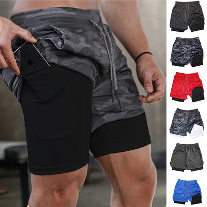 Men'S Multi Pocket Shorts Fitness Shorts Casual Beach Sports Lined Skinny Shorts Everyday Style Mesh Camouflage Running Shorts