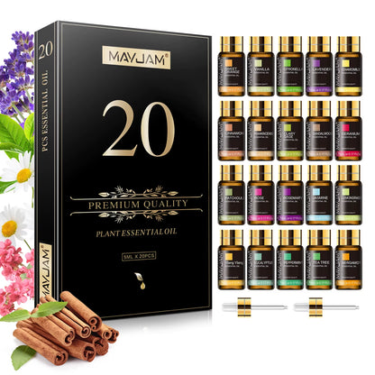 20PCS Essential Oils Set for Diffuser Home Care Making Scents Candle Peppermint Sweet Orange Rose Bergamot Valentine Gift