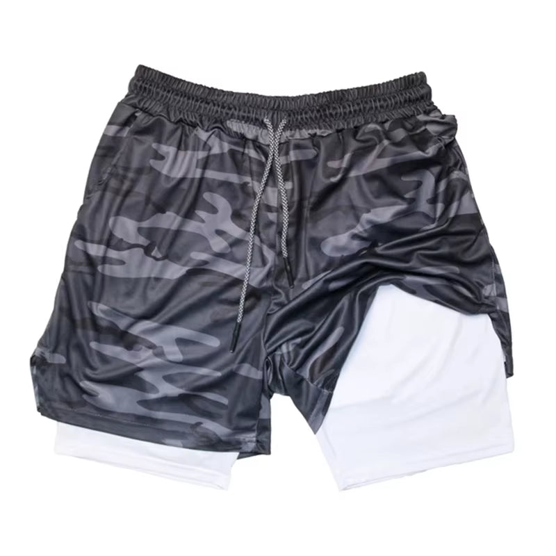Men'S Multi Pocket Shorts Fitness Shorts Casual Beach Sports Lined Skinny Shorts Everyday Style Mesh Camouflage Running Shorts