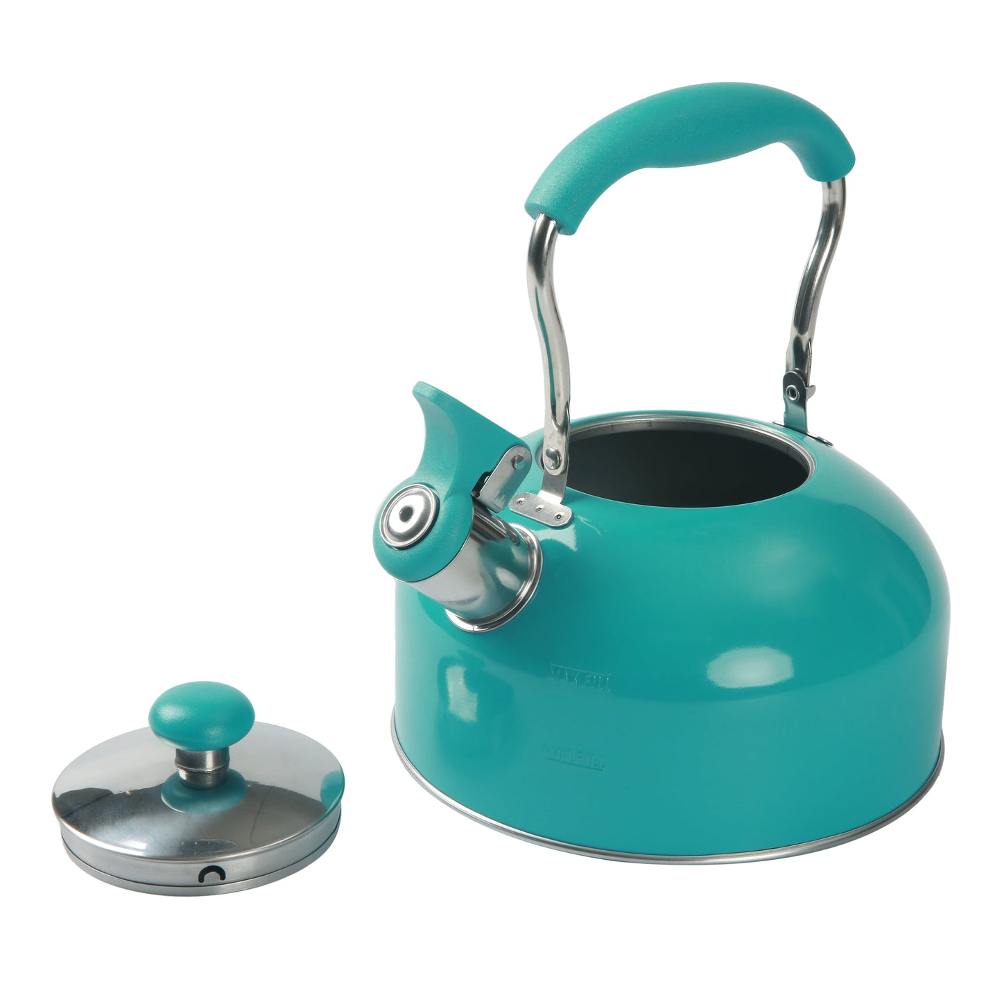 Teal 1.8 Liter Stainless Steel Whistling Tea Kettle Turquoise
