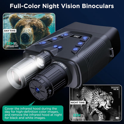 Night Vision Goggles, 58MP Full-Color 4K Night Vision Binoculars with 10000Mah Fast Charging Battery, 64GB Card, 3.99" Screen and 1968FT Viewing Range for Camping Hunting & Security(Black)
