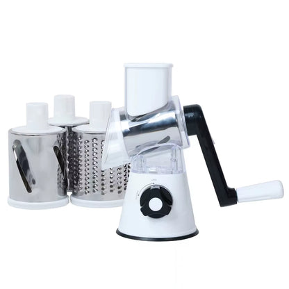 Multifunctional Vegetable Slicer Shredder Cutter Tool 3 Sharp Drums Manual Hand Operated Grater Cheese Peanut Cookie Chopper