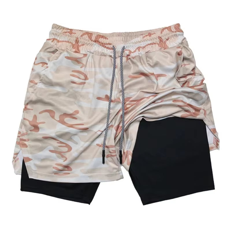 Men'S Multi Pocket Shorts Fitness Shorts Casual Beach Sports Lined Skinny Shorts Everyday Style Mesh Camouflage Running Shorts
